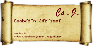 Csobán József névjegykártya